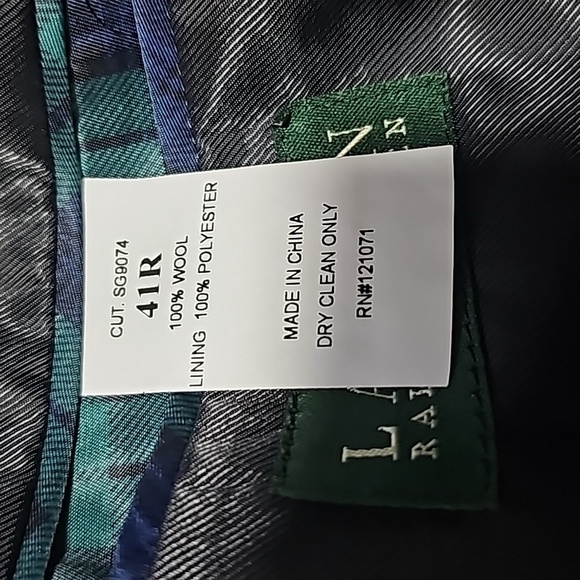 RALPH Lauren Mens Black Two Button 100% wool Blazer Jacket black - Picture 11 of 12